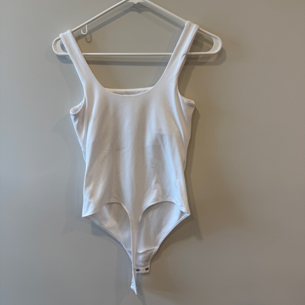 Good American sculpting modern tank white thong bodysuit sz 2
